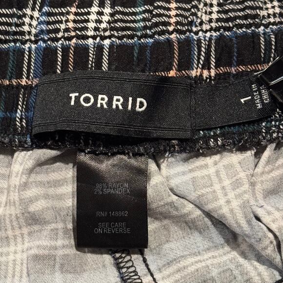 Torrid Womens Pants High Rise Pull On Crop Country Casual Preppy Plaid Size 1 1X - Picture 2 of 4